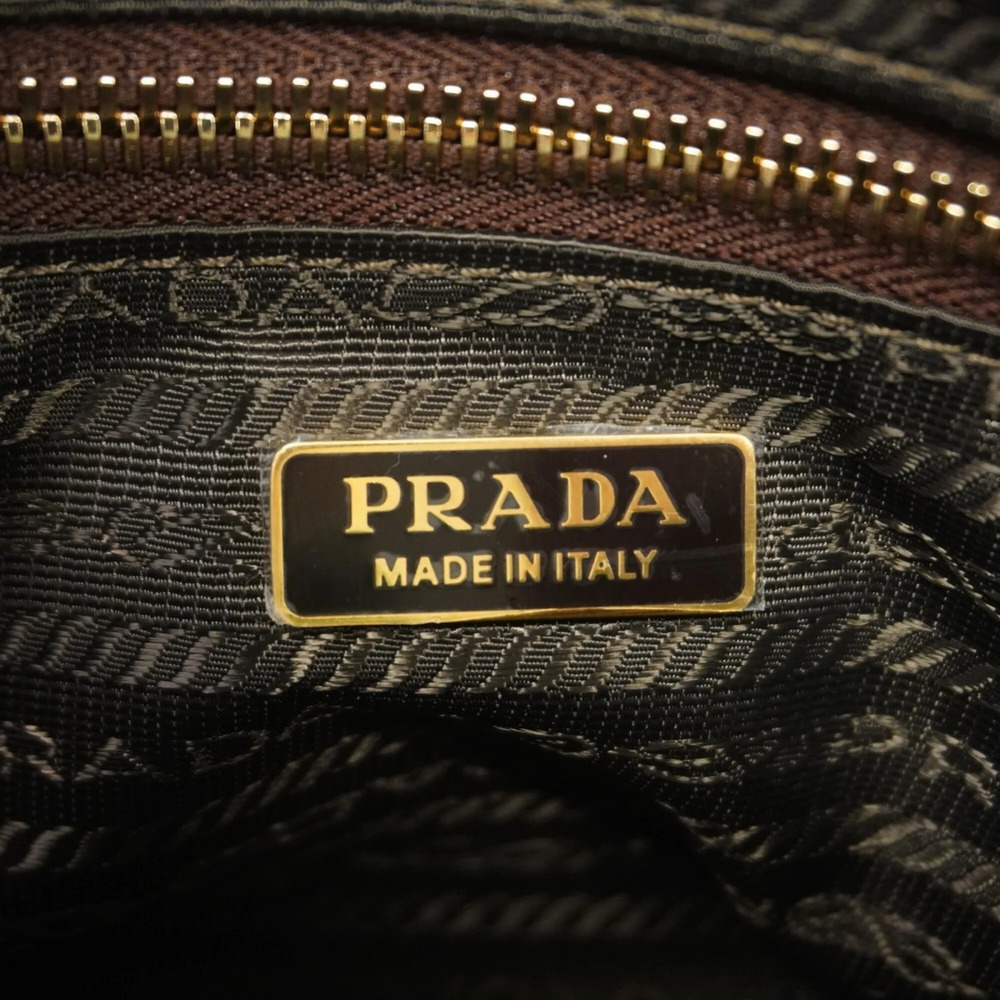Prada Bonnie Leather Handbag, Brown, Women's - Picture 5 of 10